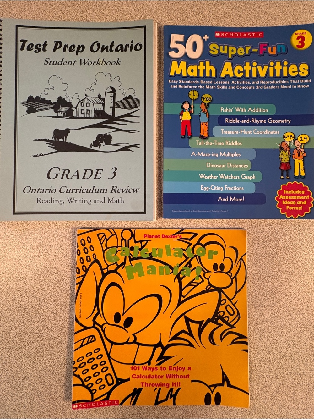 (2/$30) 50+ Super-Fun Math Activities, Calculator Mania & Grade 3 Ontario Review